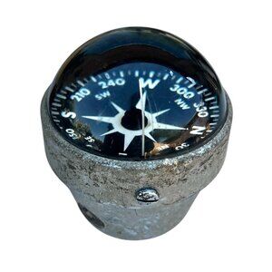 Marine Boat Compass Aluminum Casing Black Dial Nautical Instrument 5" Tall